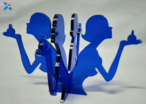 สีฟ้า 1 มม. ขาตั้งอะคริลิคแบบกำหนดเอง PMMA Laser Cut Plastic Shapes