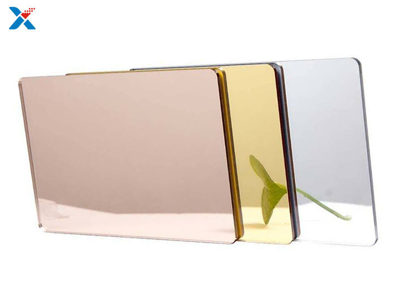 CE SGS ISO9001 แผ่นกระจกอะครีลิค Rose Gold กำหนดเองตัด